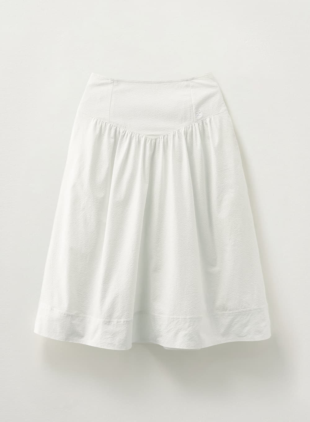 (W) Seersucker Hole Skirt - White