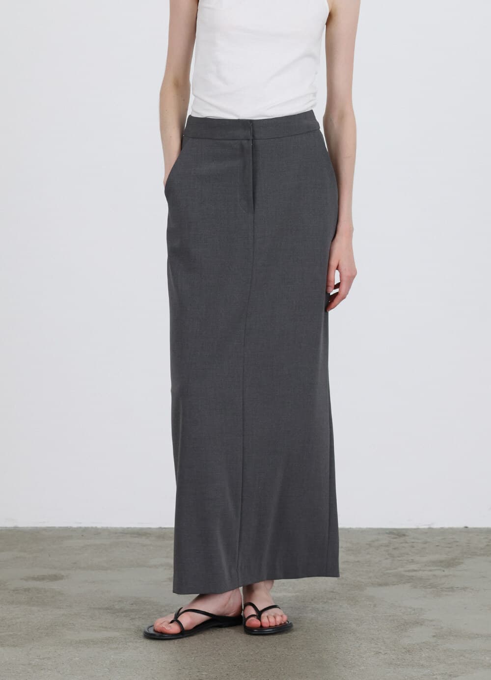 Straight Maxi Skirt - Charcoal