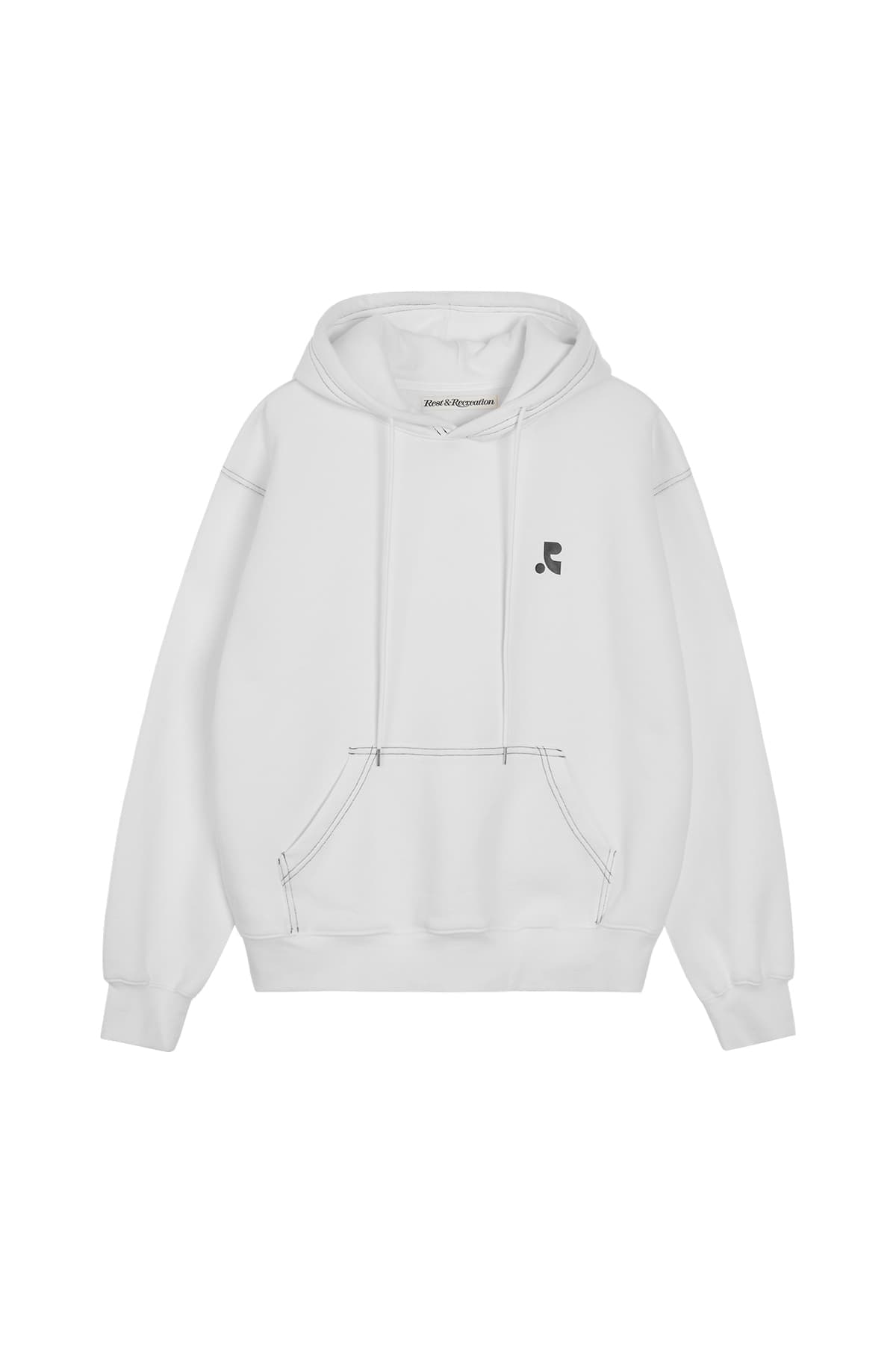 OVERSIZED STITCH HOODIE - WHITE