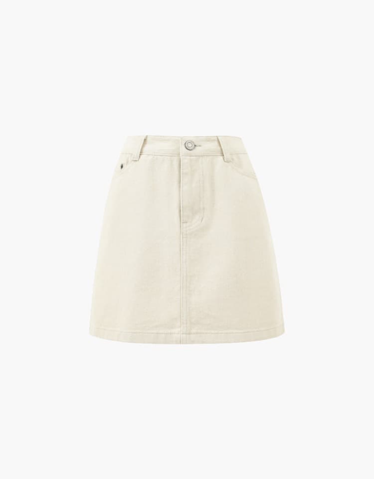 denim mini skirt - ecru