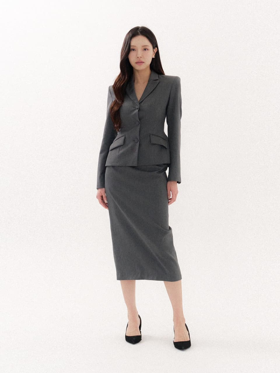 Signature Slim Skirt/ Gray