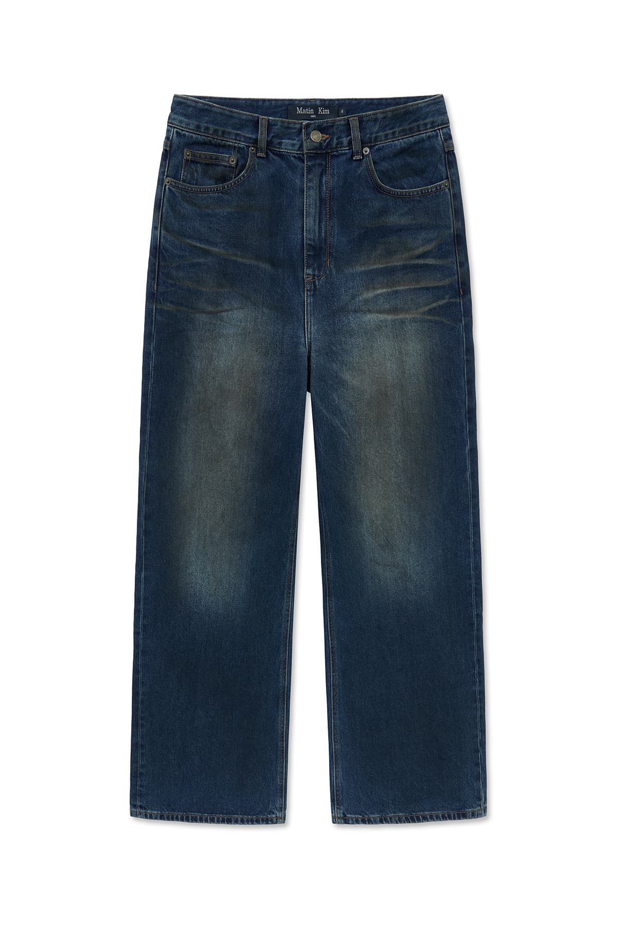 DIRTY WASHED DENIM PANTS FOR MEN IN BLUE