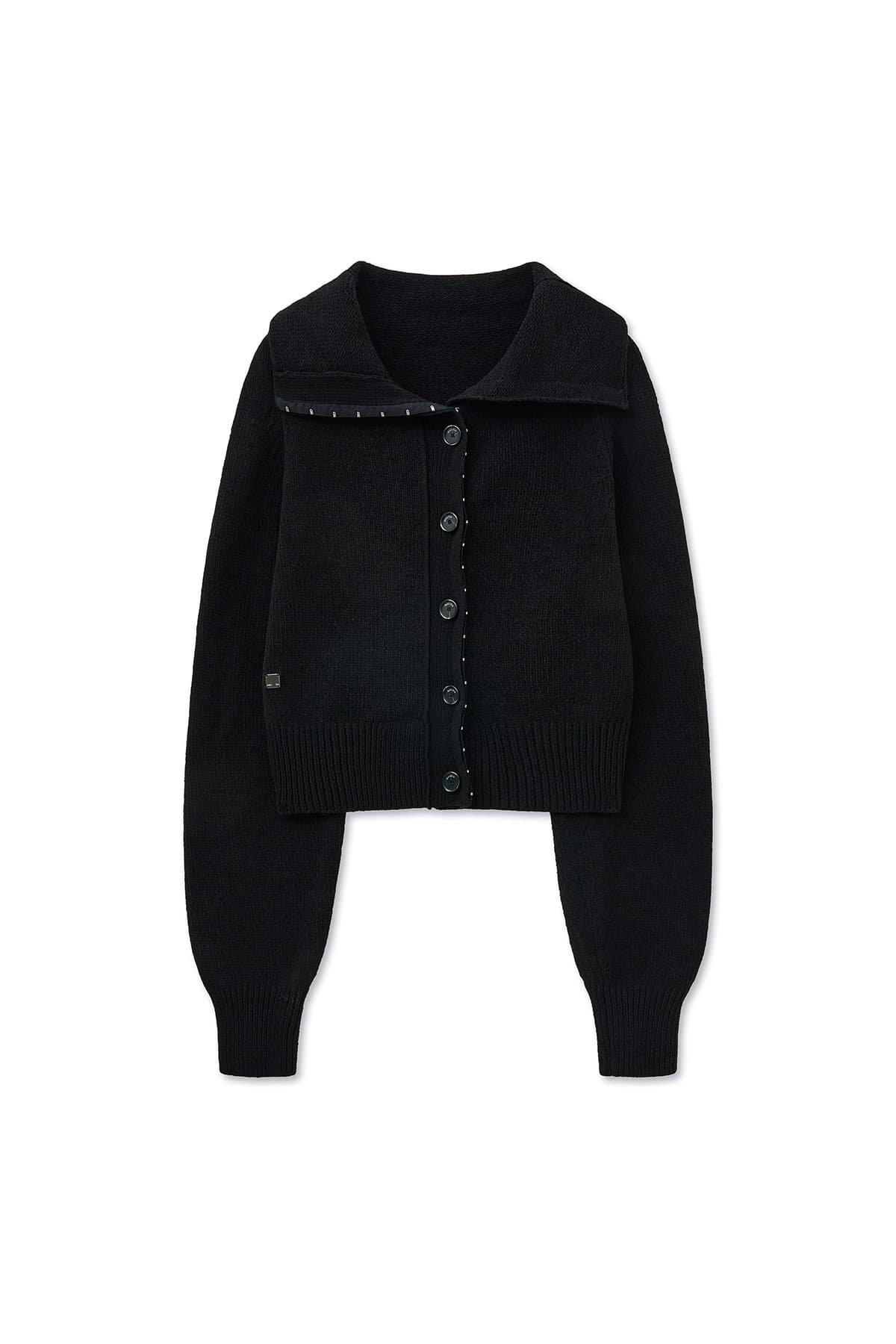 HOOK POINT TWO WAY CROSS CARDIGAN IN BLACK