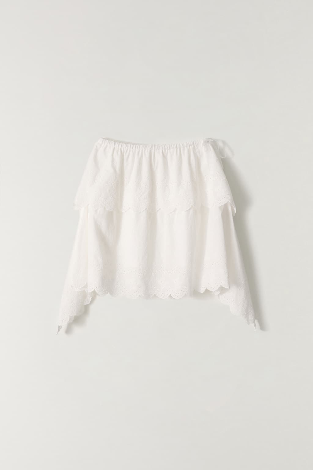 펀칭 레이어드 스커트 WHITE