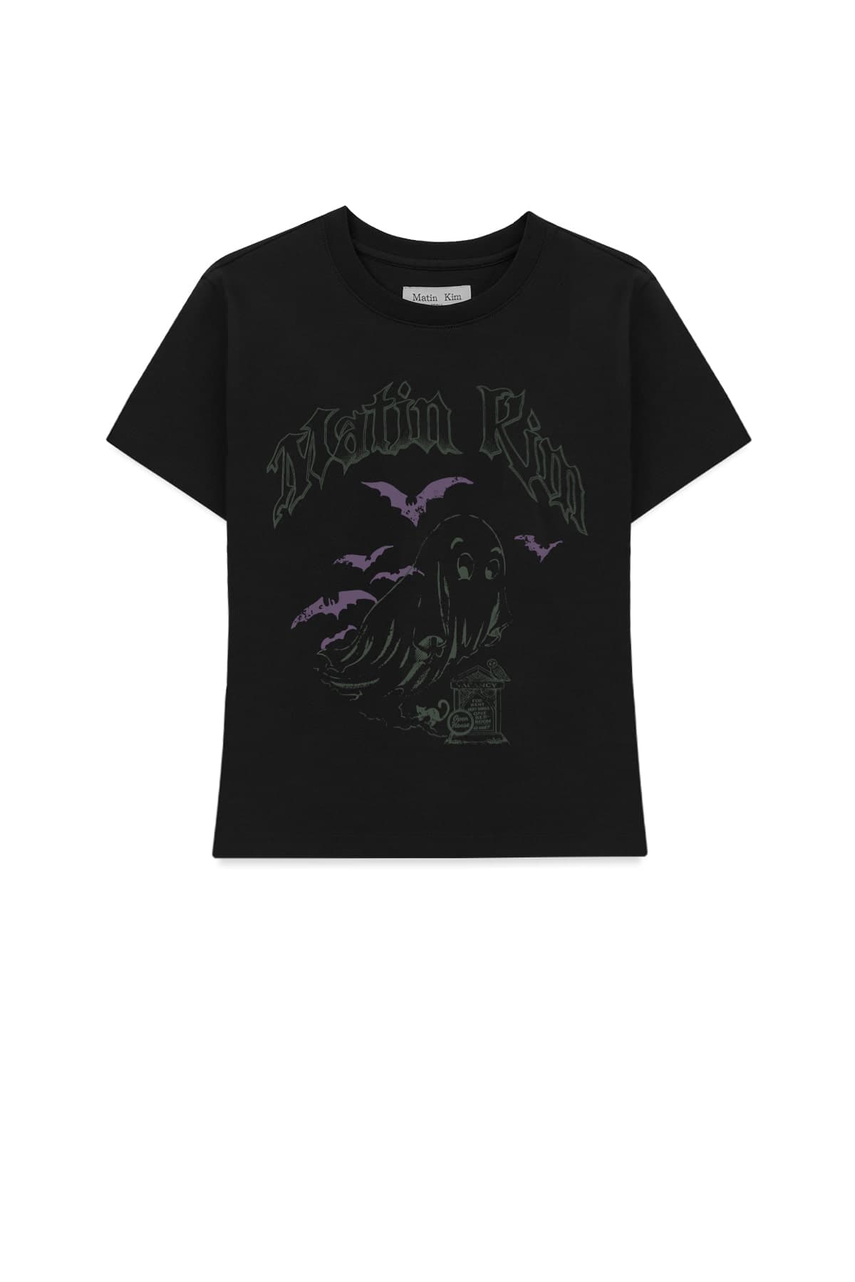 GHOST ARTWORK CROP TOP IN BLACK