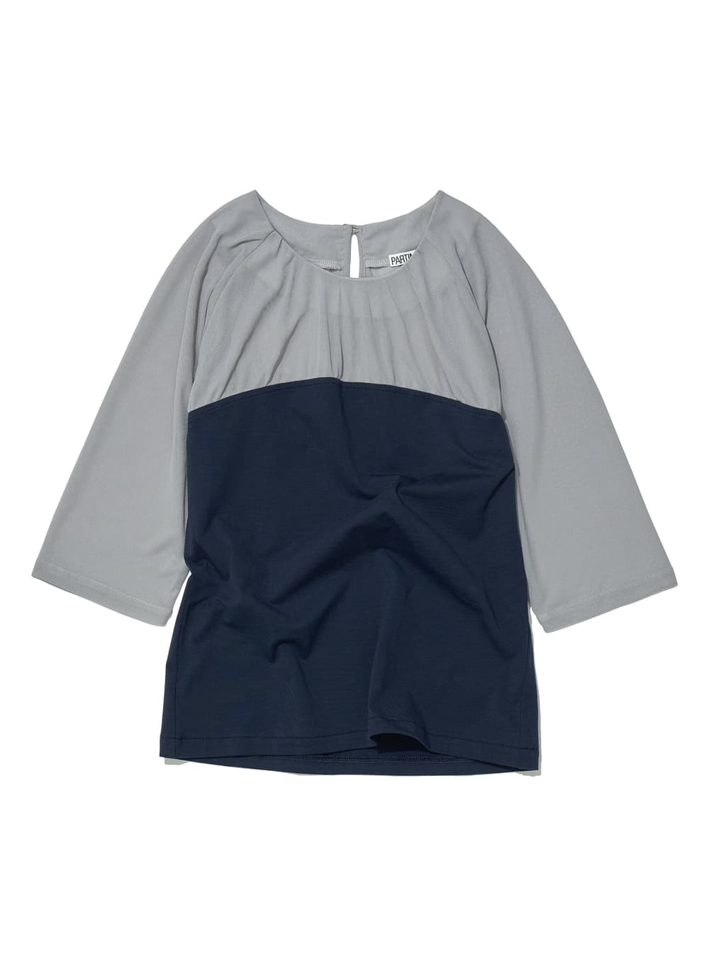 SHIRRING BUSITER COMBI TOP_NAVY