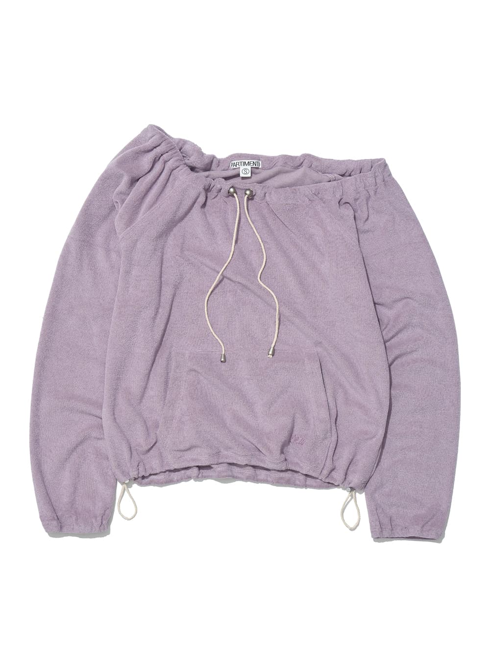TERRY DRAWSTRING OFF-SHOULDER TOP_DUSTY PLUM