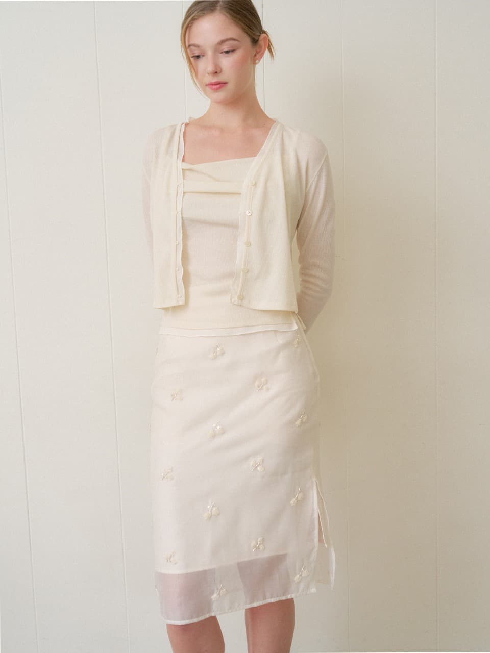 Organza Layered Skirt / Ivory(3color)