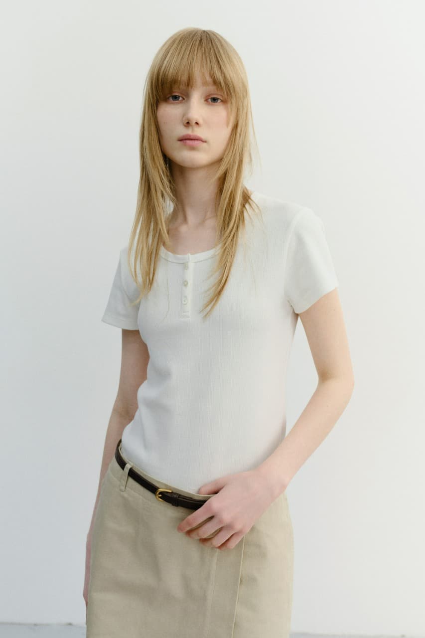 CLASSIC SCOOP NECK TOP IVORY_UDTS6B222IV