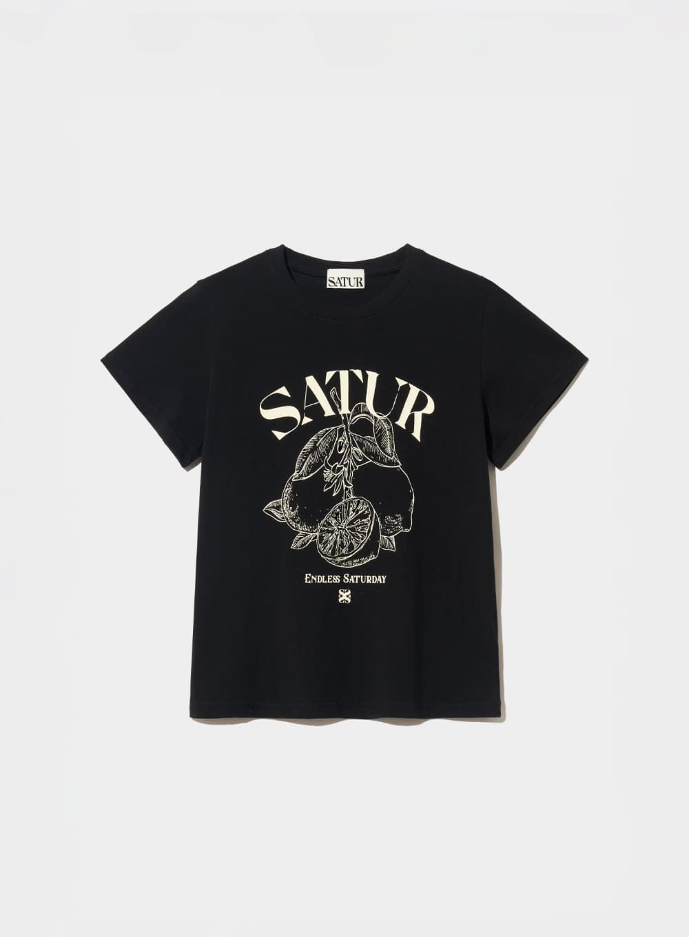 (W) Capri Citron Drawing Summer Graphic T-Shirt - Classic Black