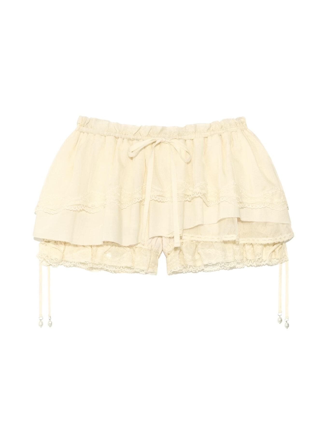 SCALLOPED LACE MINI SKORT (IVORY)