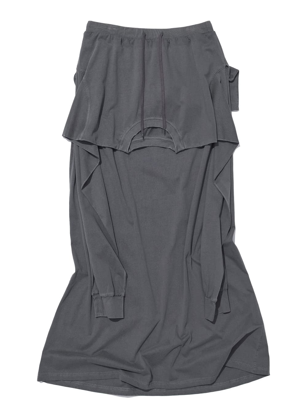 DECONSTRUCTED TEE MAXI SKIRT_CHARCOAL