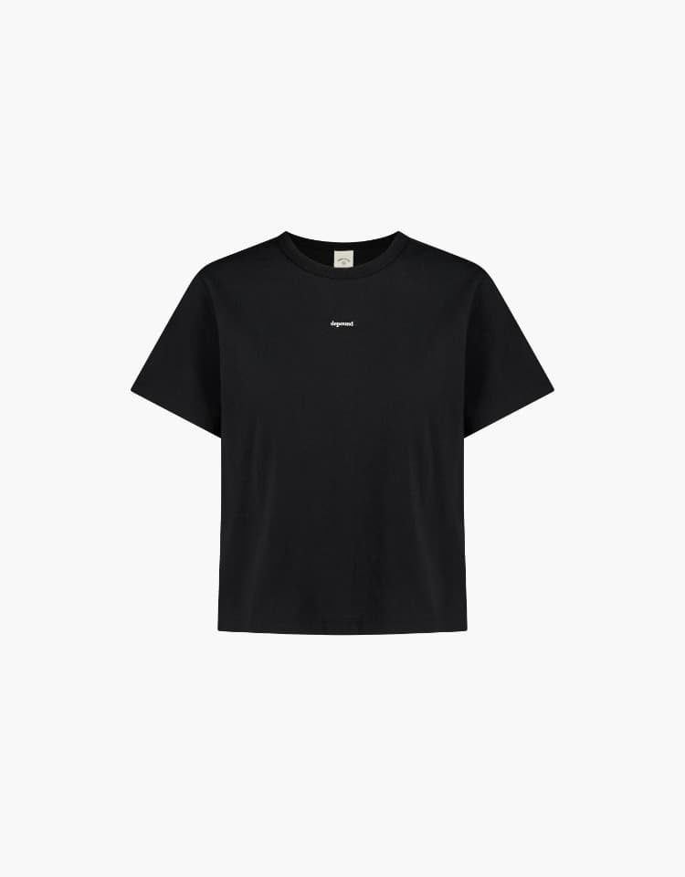 box logo standard crop t-shirt - black