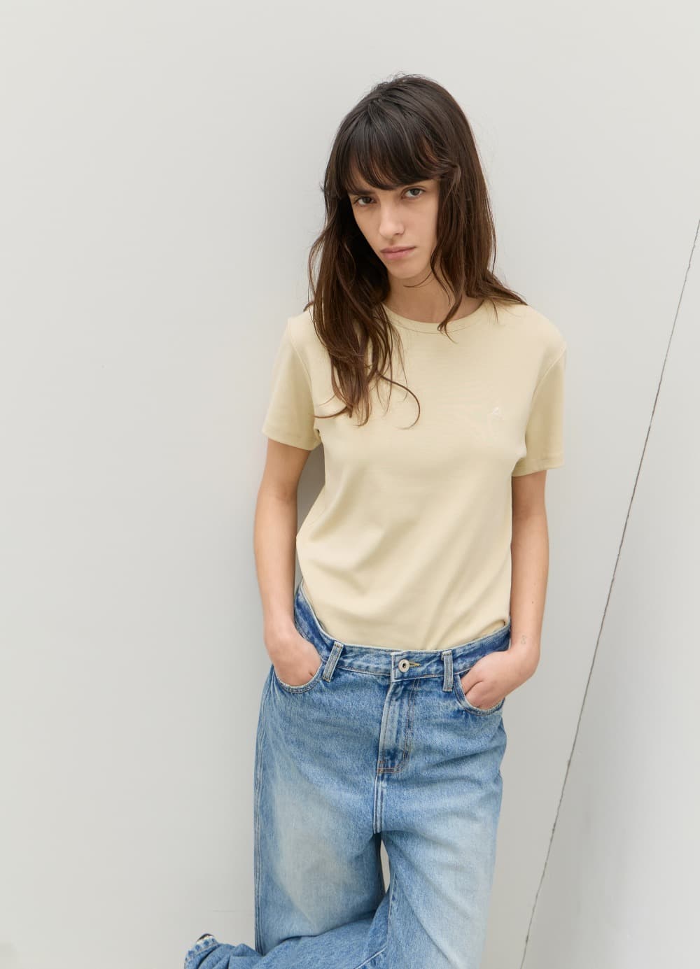 All-Day Cotton Rib T-shirt - Cream Butter