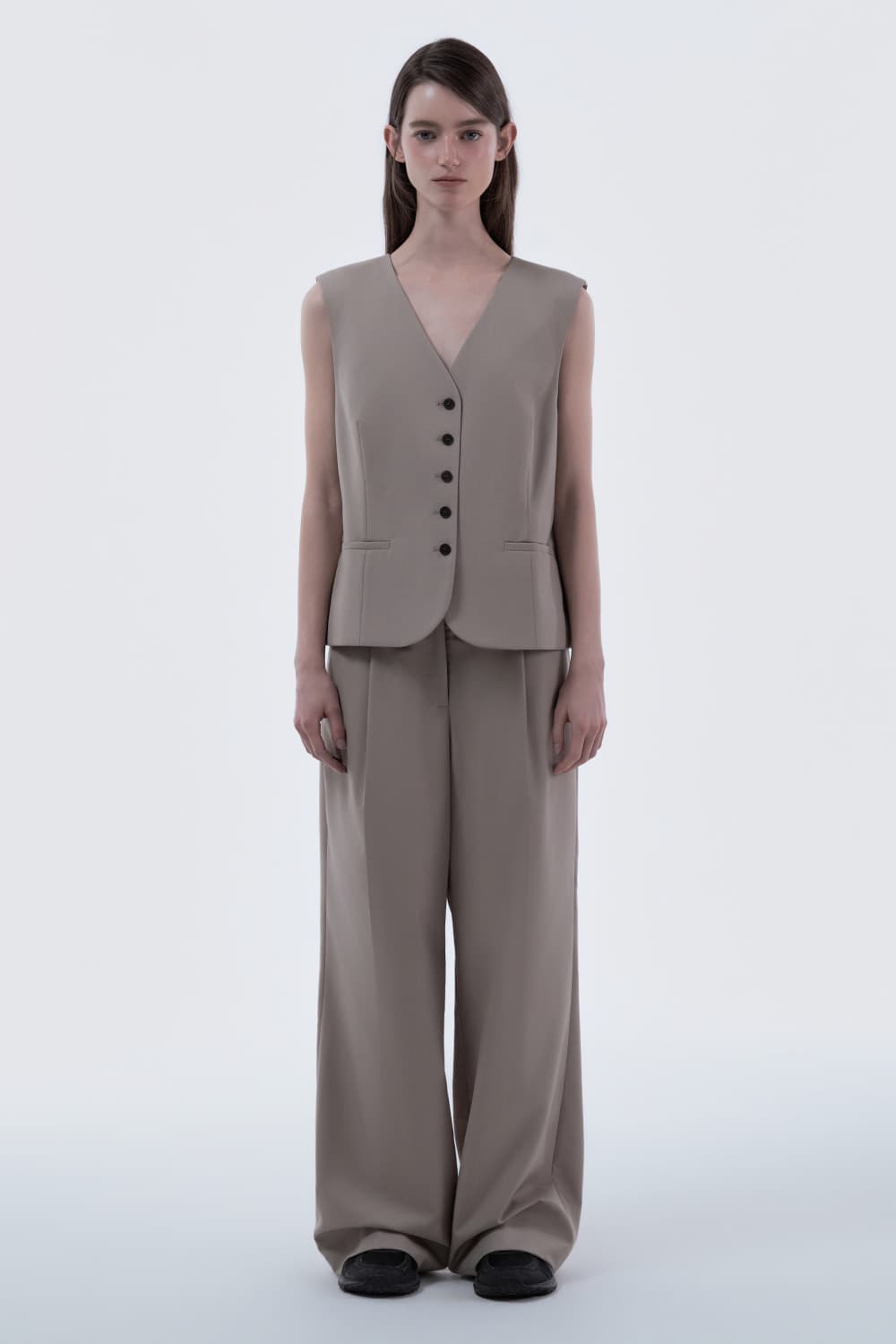 Lydia Suit Wide Pants - Beige