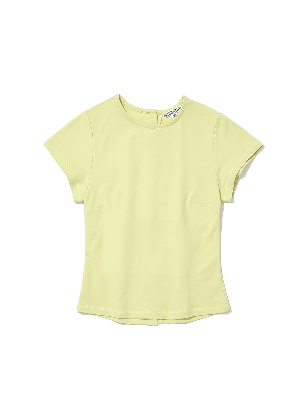 BACK BUTTON-UP SHORT SLEEVE TEE_LEMON