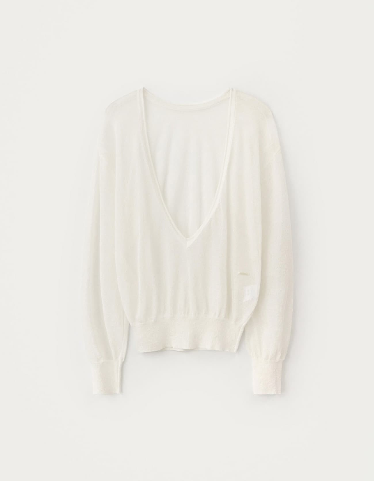Light Deep V-Neck Knit - Ivory