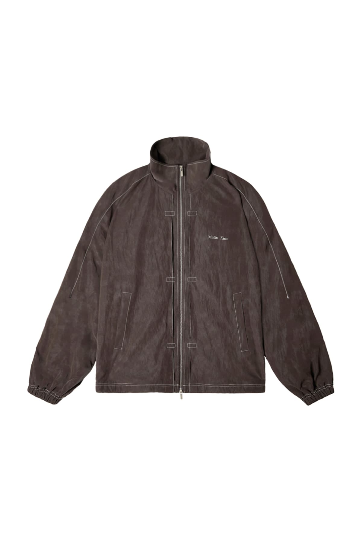 STITCH POINT HIGH NECK JUMPER IN BROWN