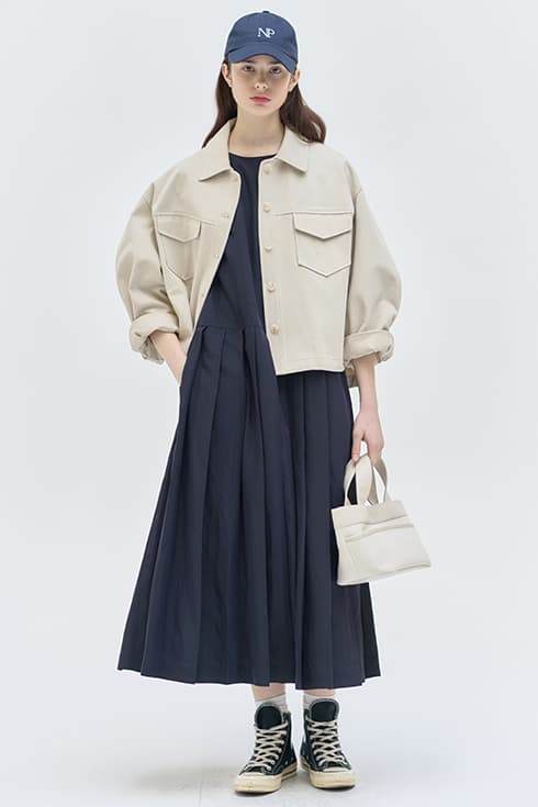 25SN vintage casual crop jacket [P/BE]