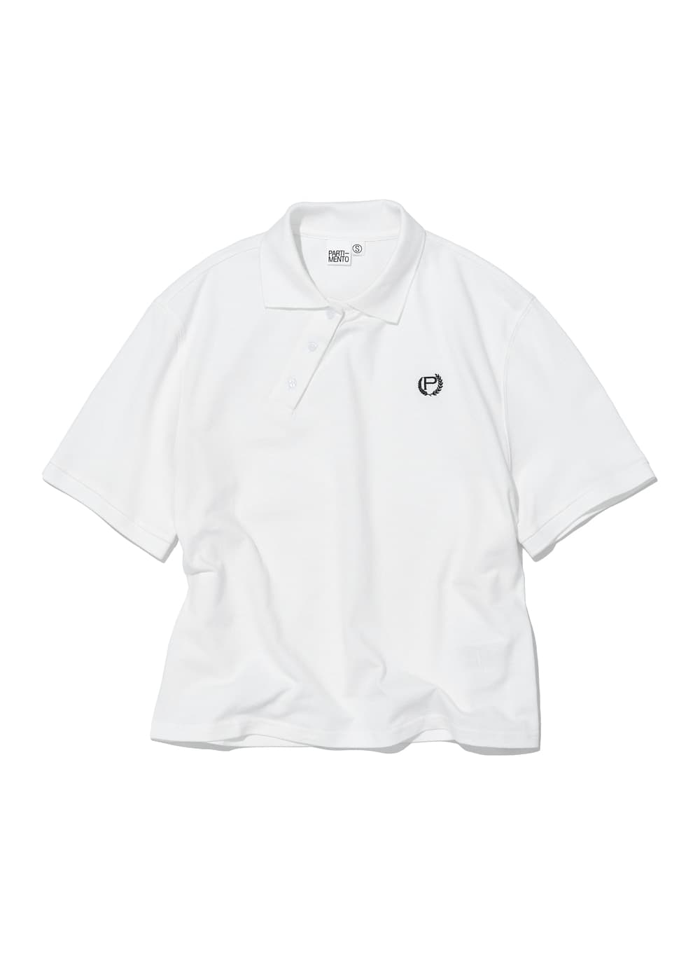 ASYMMETRIC POLO REGULAR TEE_WHITE