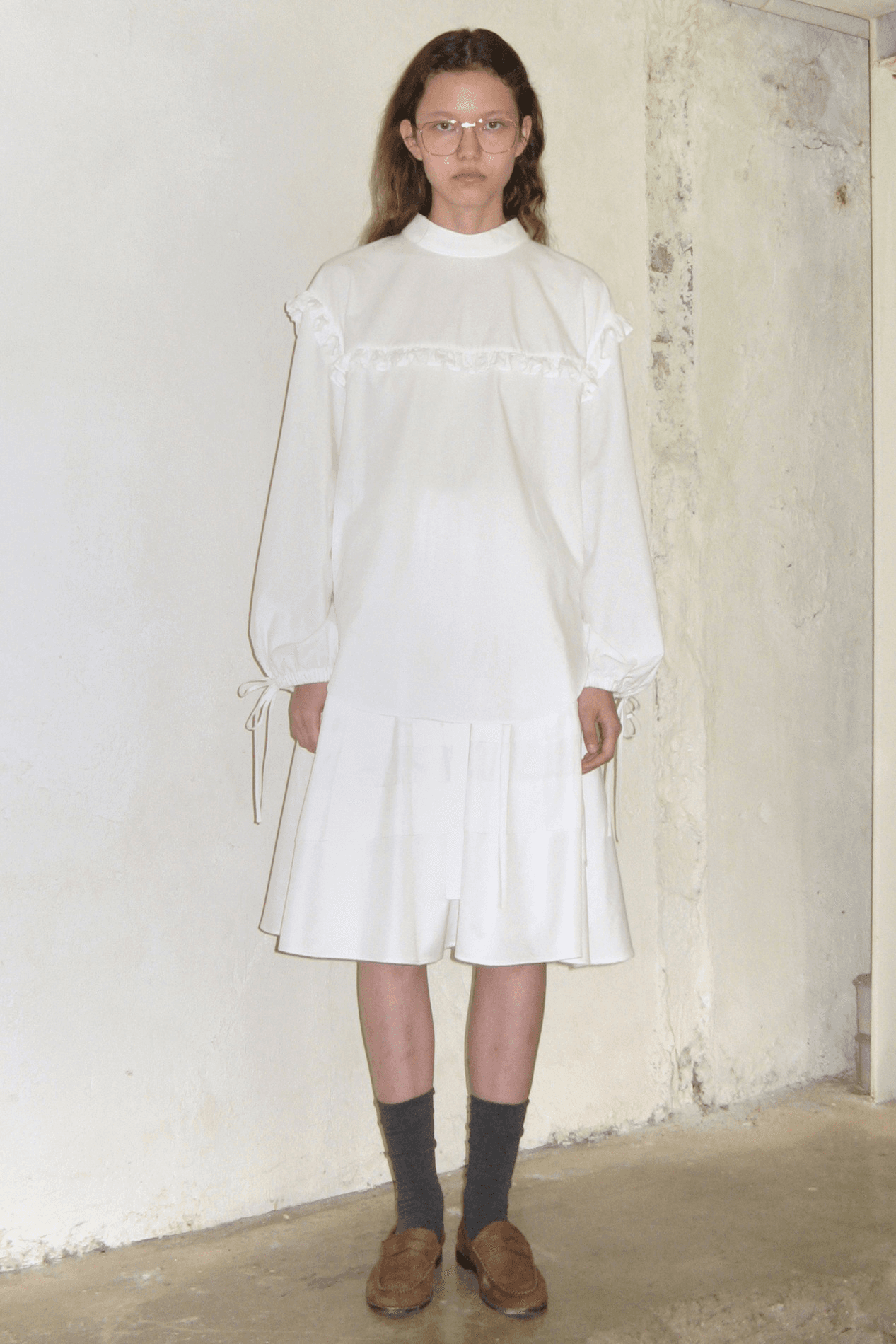 Ruffle Two-Way Blouse (White)