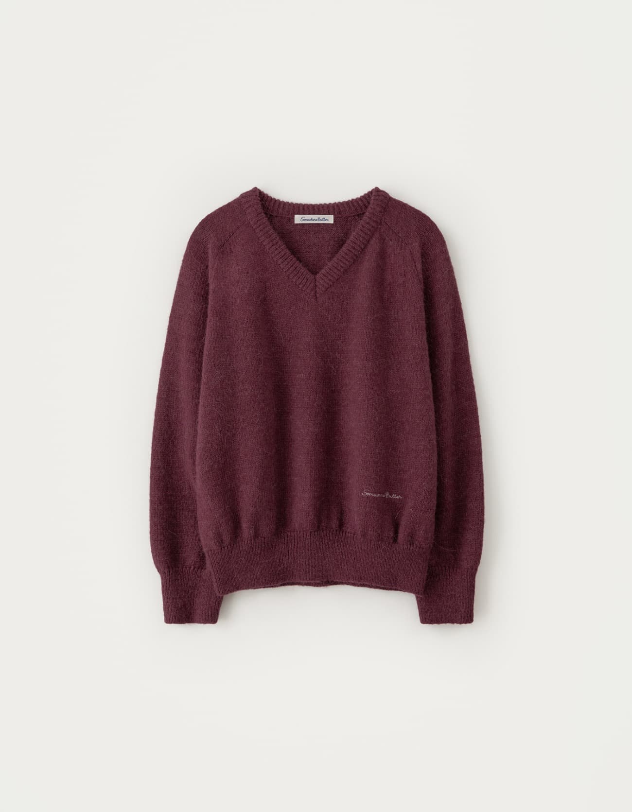 Hazel Alpaca V-Neck Knit - Grape
