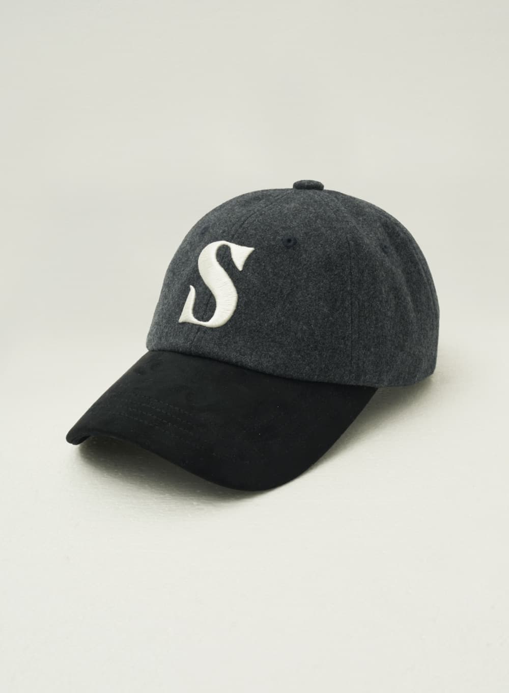 Wool Faux Suede Casual Ball Cap - Black