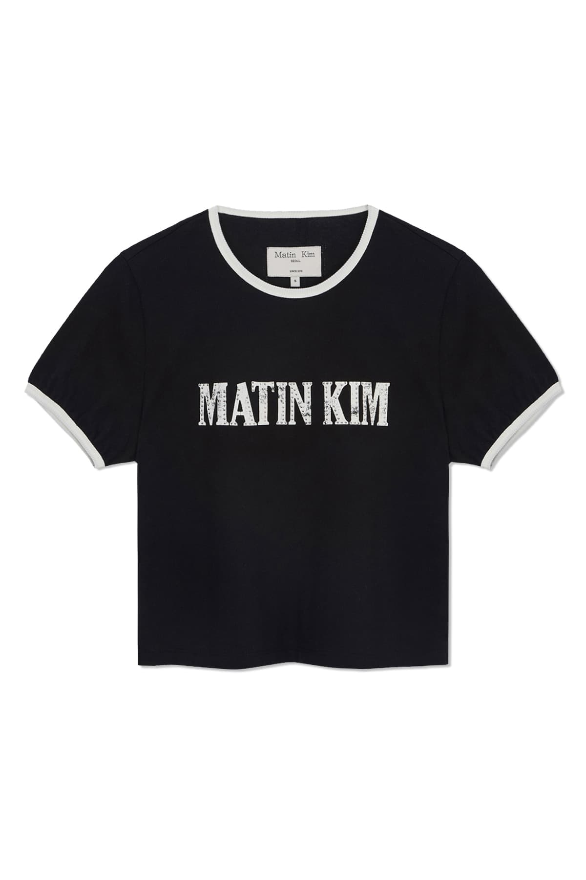 STUD LOGO RINGER TOP IN BLACK