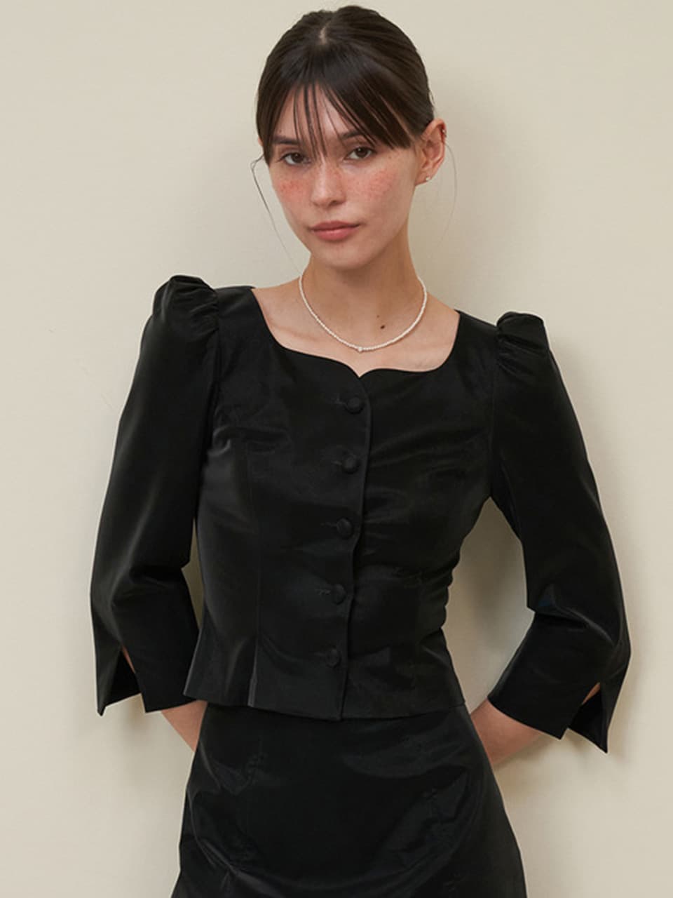 Glossy Puff Blouse