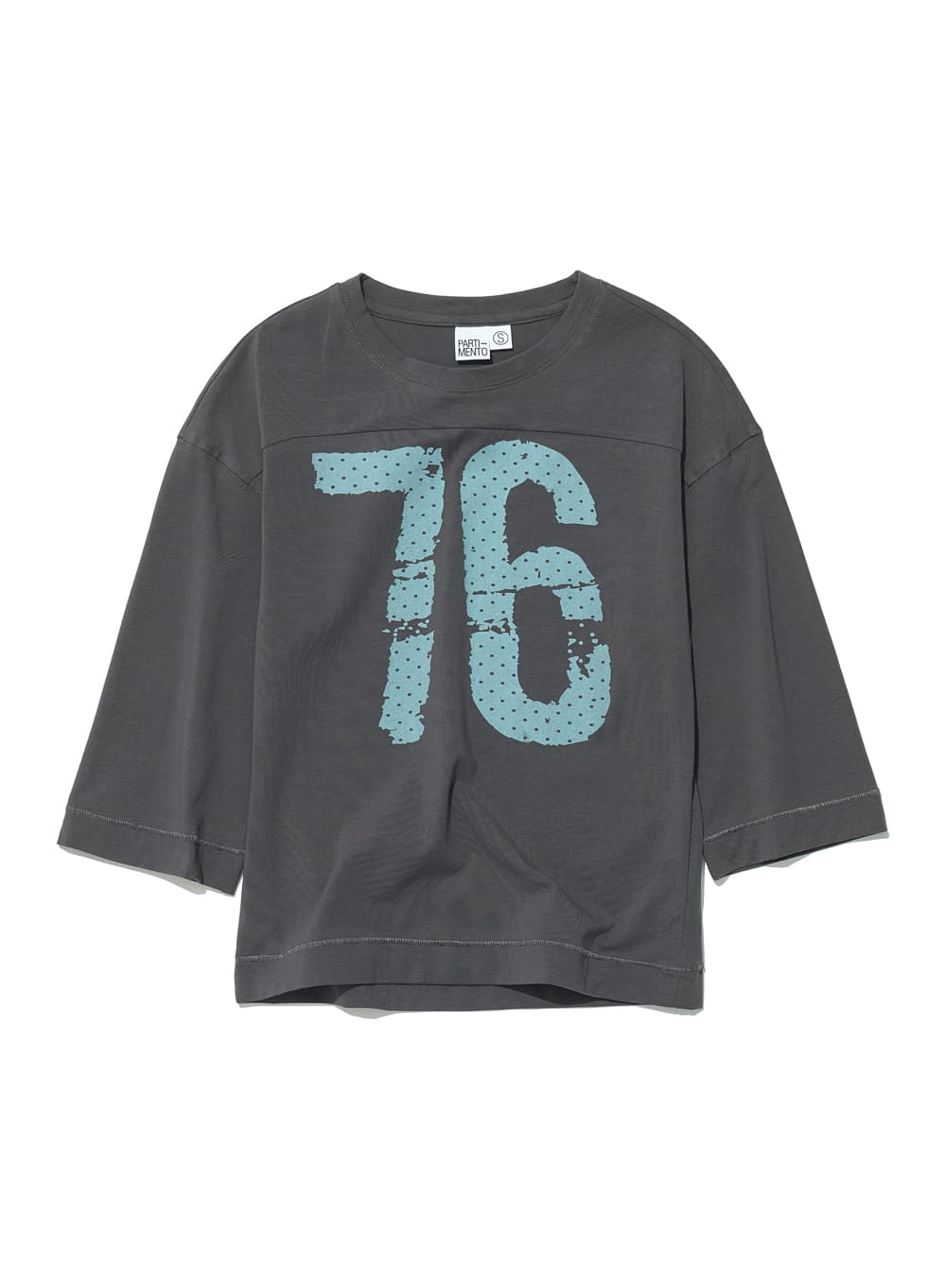 76 PRINTED FOOTBALL TEE_CHARCOAL
