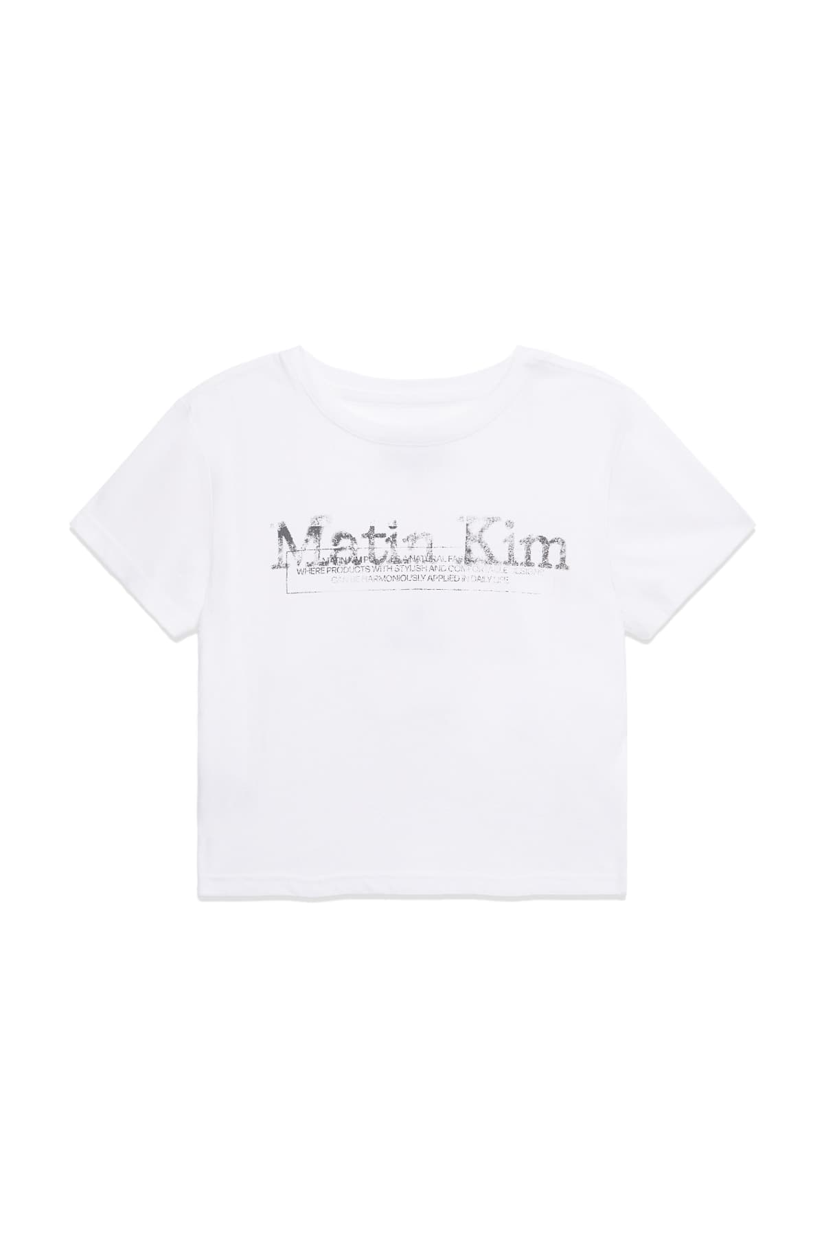 STAMP LOGO GRAPHIC CROP TOP IN WHITE