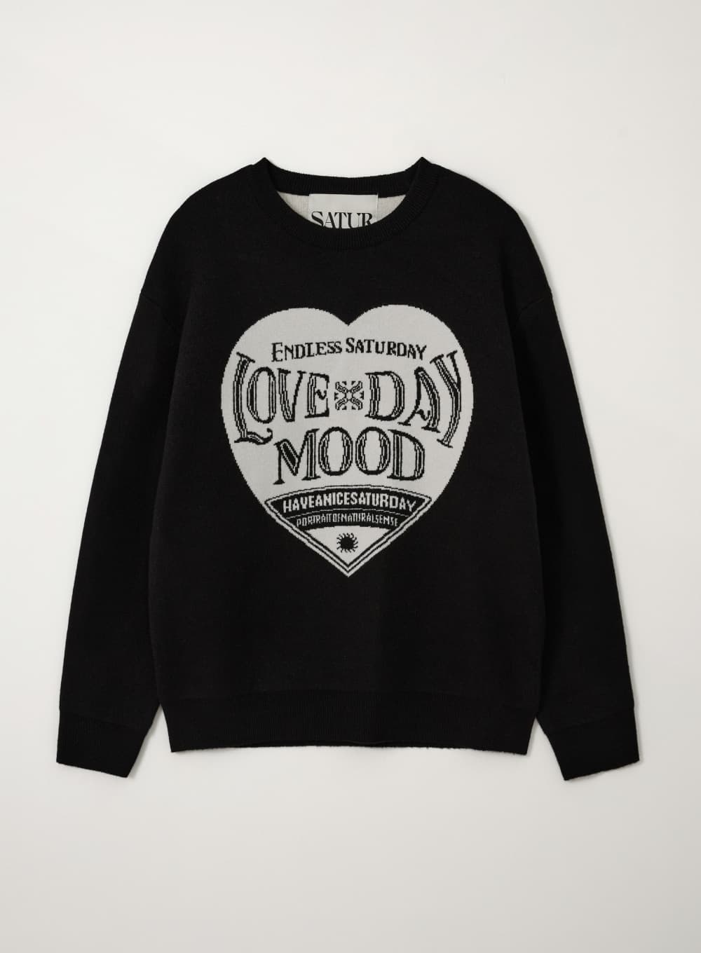 Saturday Retro Mood Pullover Knit - Black