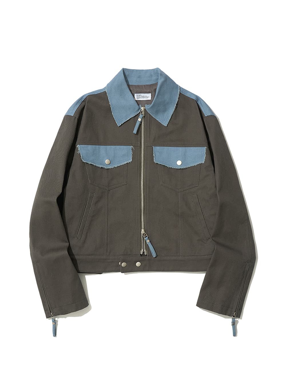 CUT OFF TRUCKER JACKET_CHARCOAL