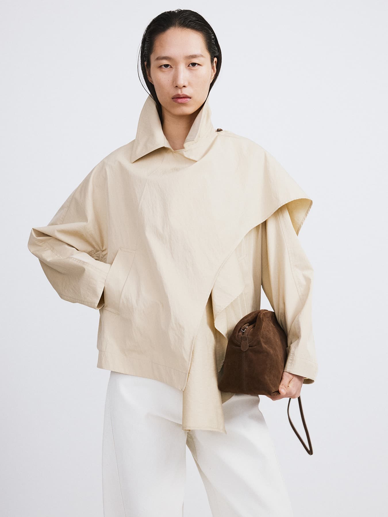 MUFFLER WRAP COAT (YELLOW BEIGE)