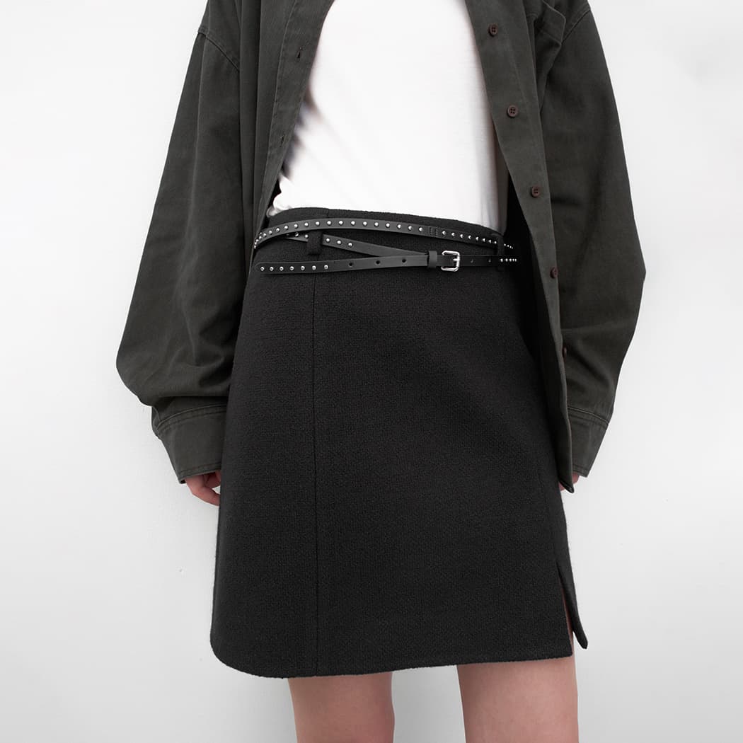(SK-5059)FAVE TWEED SET-UP MINI SKIRT