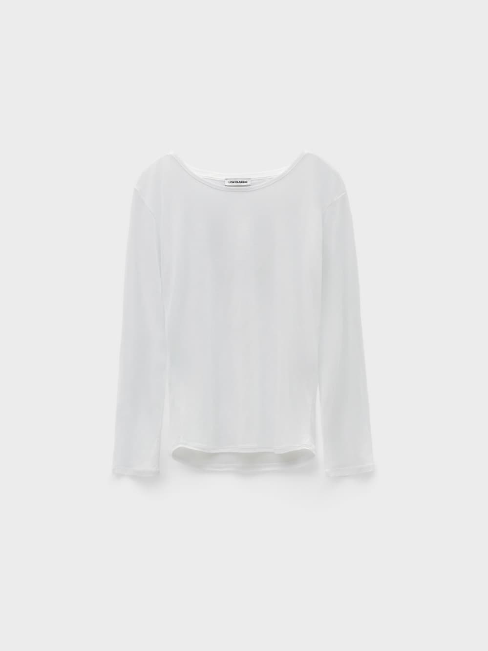 Sheer Long Sleeve T-Shirt_White