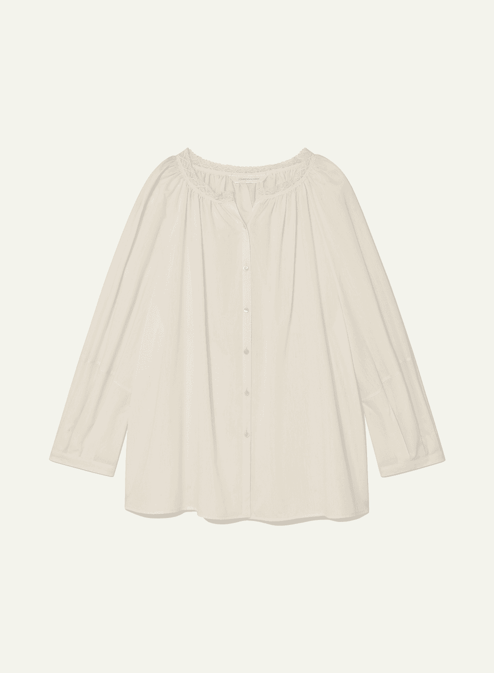 Gather Cotton Blouse Ivory
