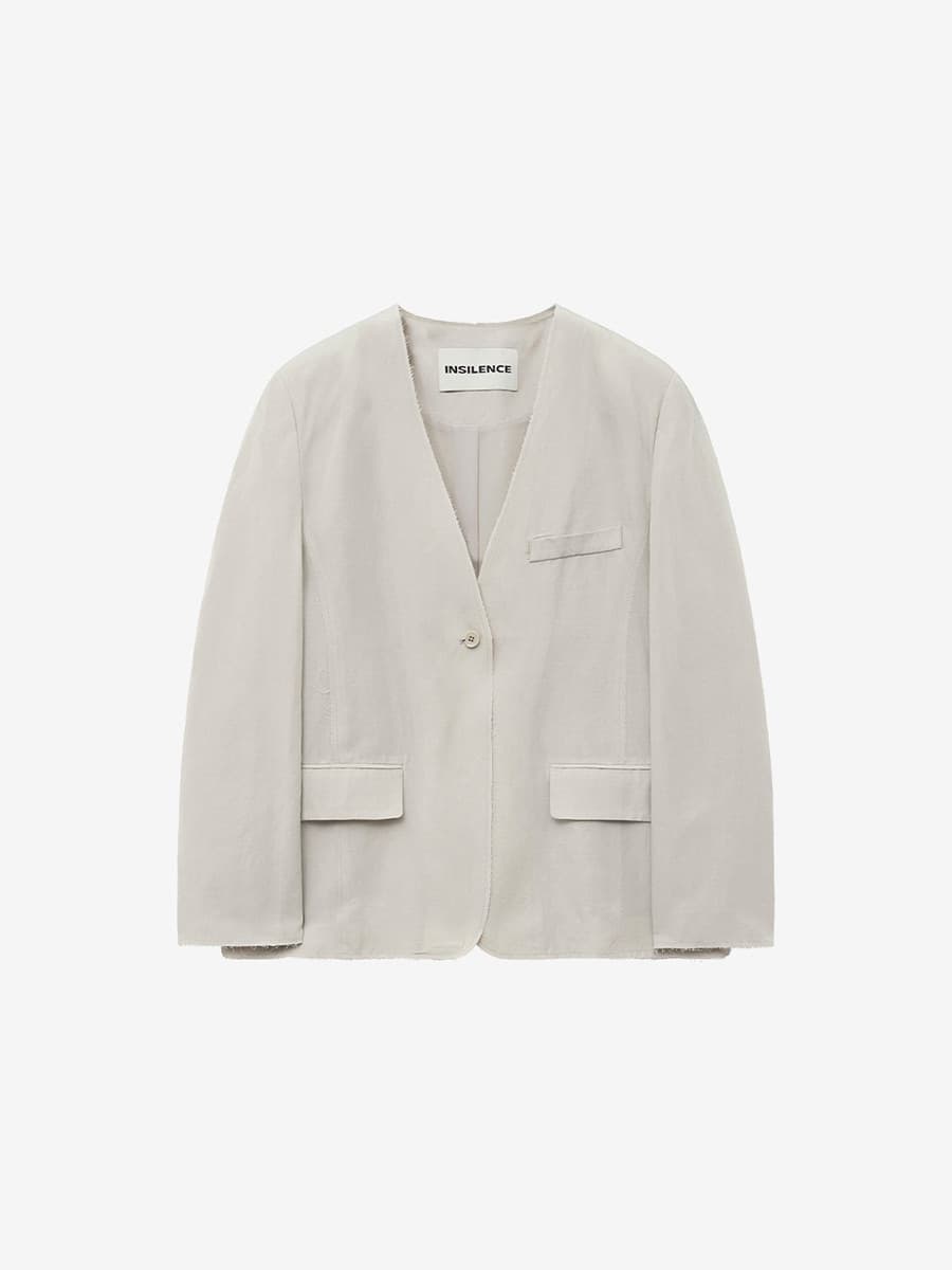 린넨 컷오프 자켓 ASH BEIGE