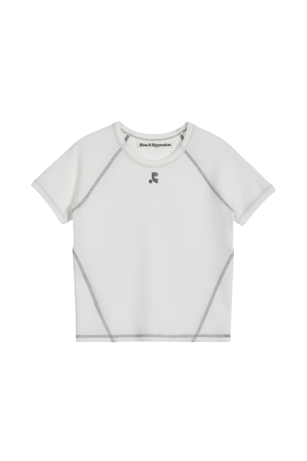 WAFFLE RAGLAN T-SHIRT - WHITE