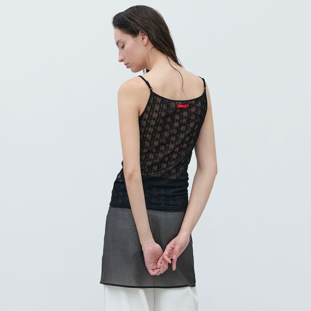 (T-7027)BACK LACE SLEEVELESS TEE