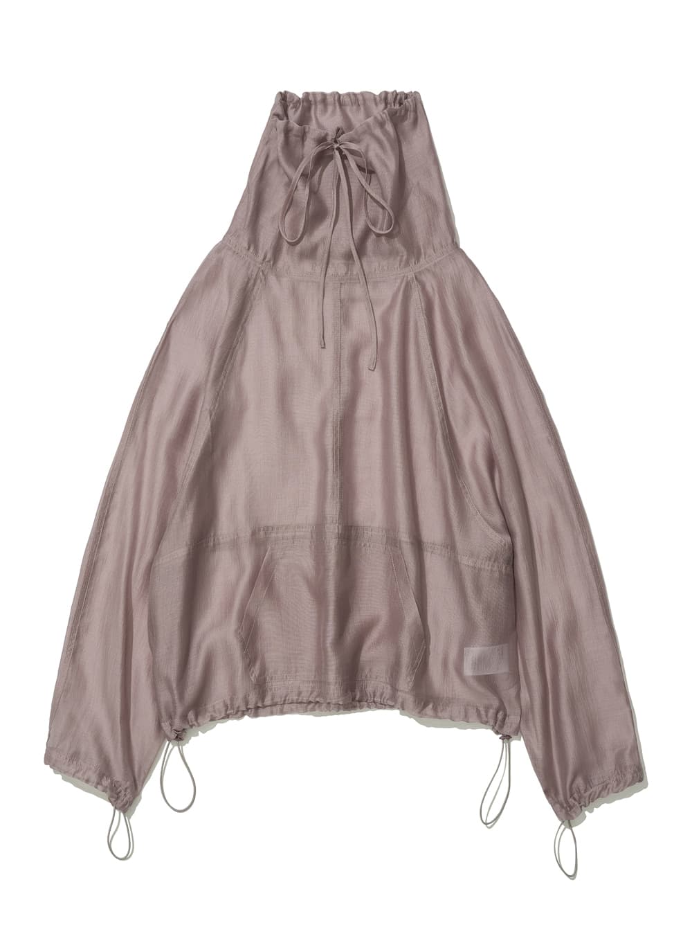 SHEER ANORAK CREWNECK_MOCHA BEIGE