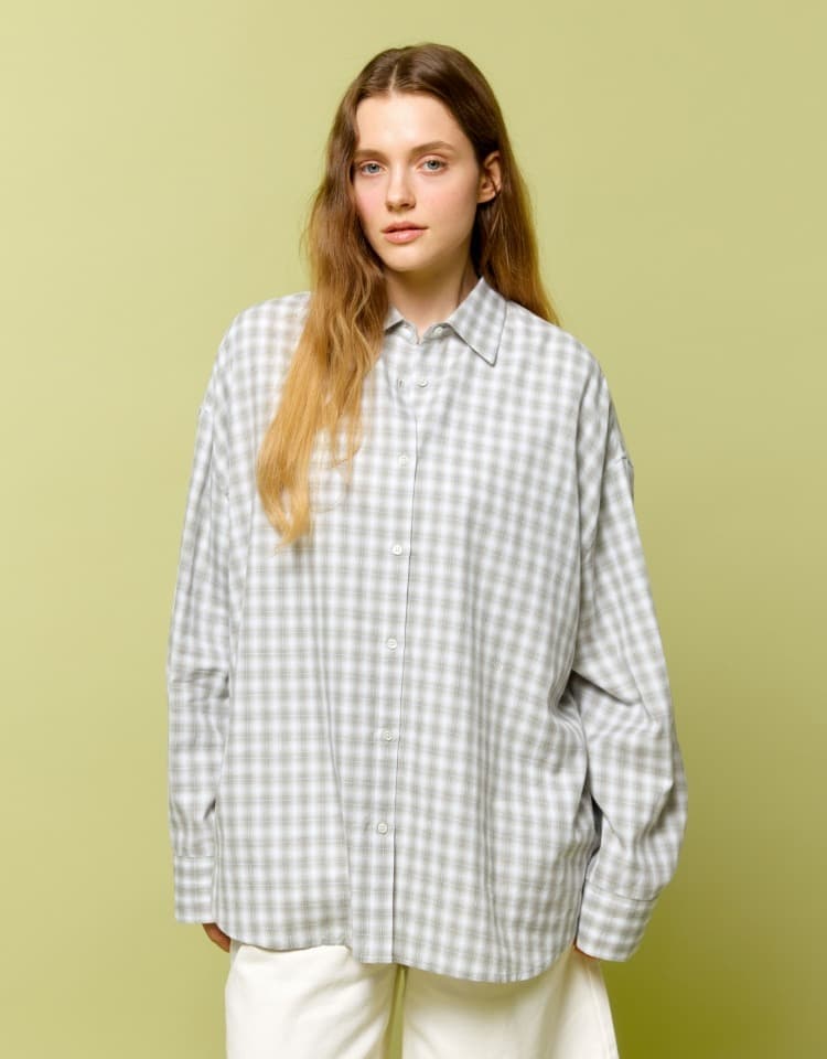 check oversized shirts - light green