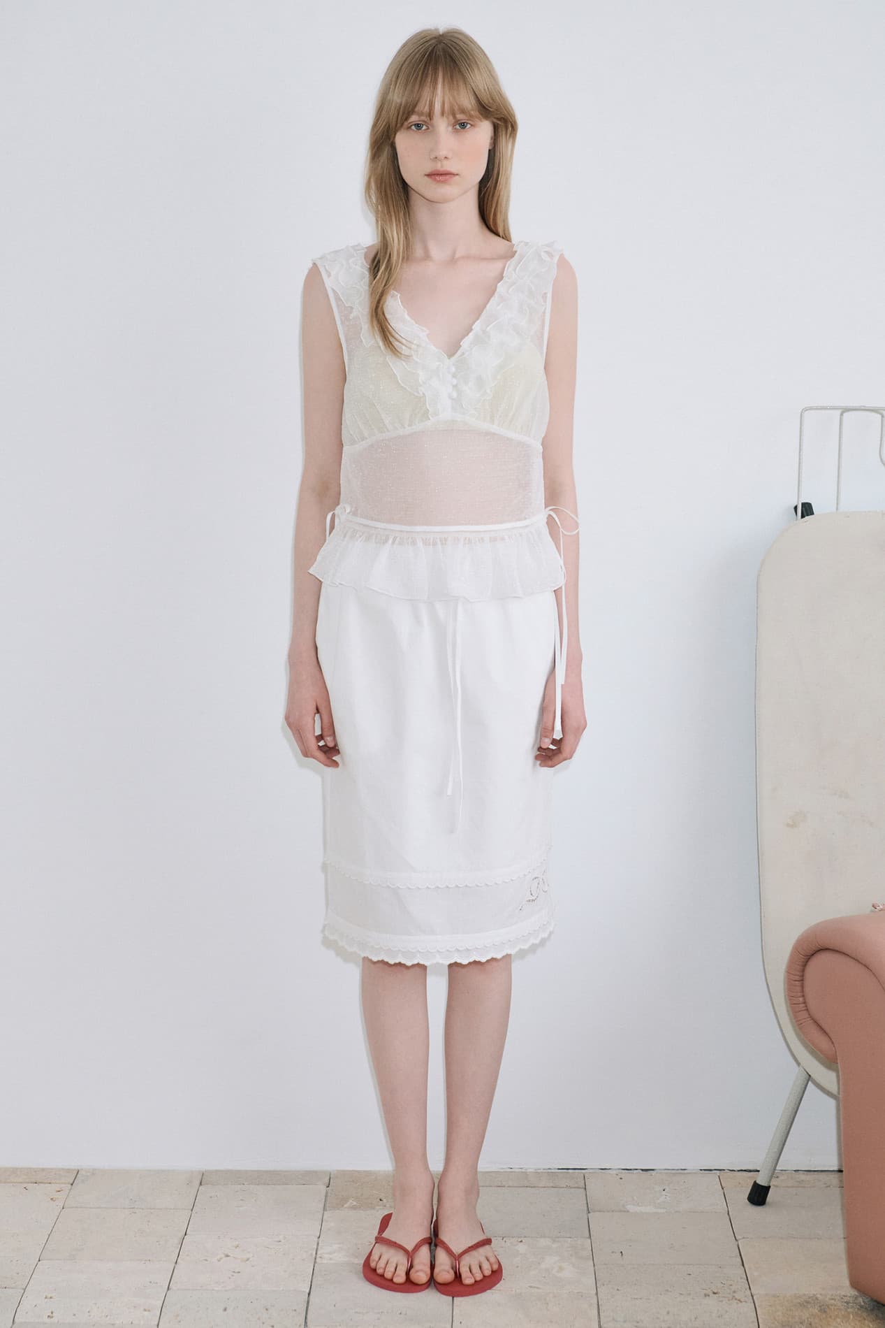 Sheer Glow Blouse (White)