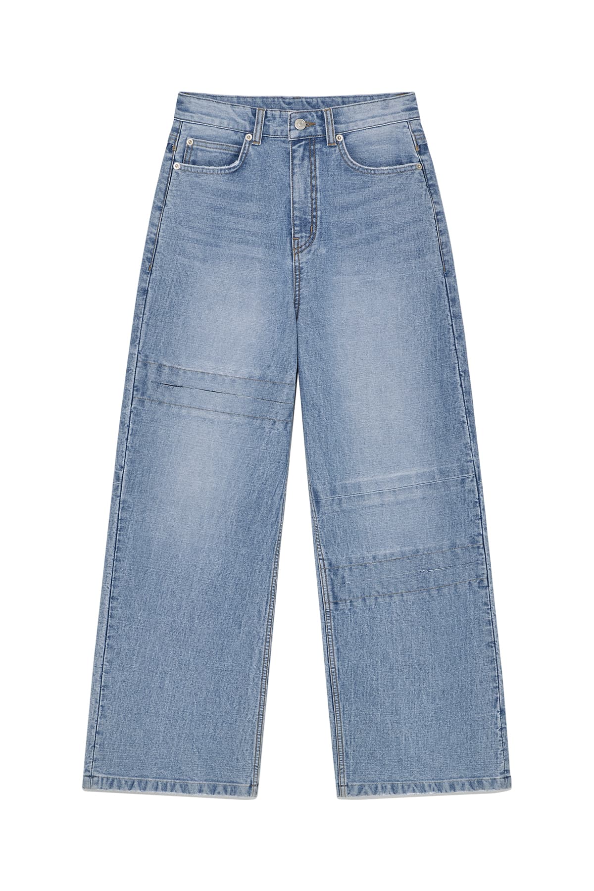 UNBALANCE CUT POINT DENIM PANTS IN BLUE