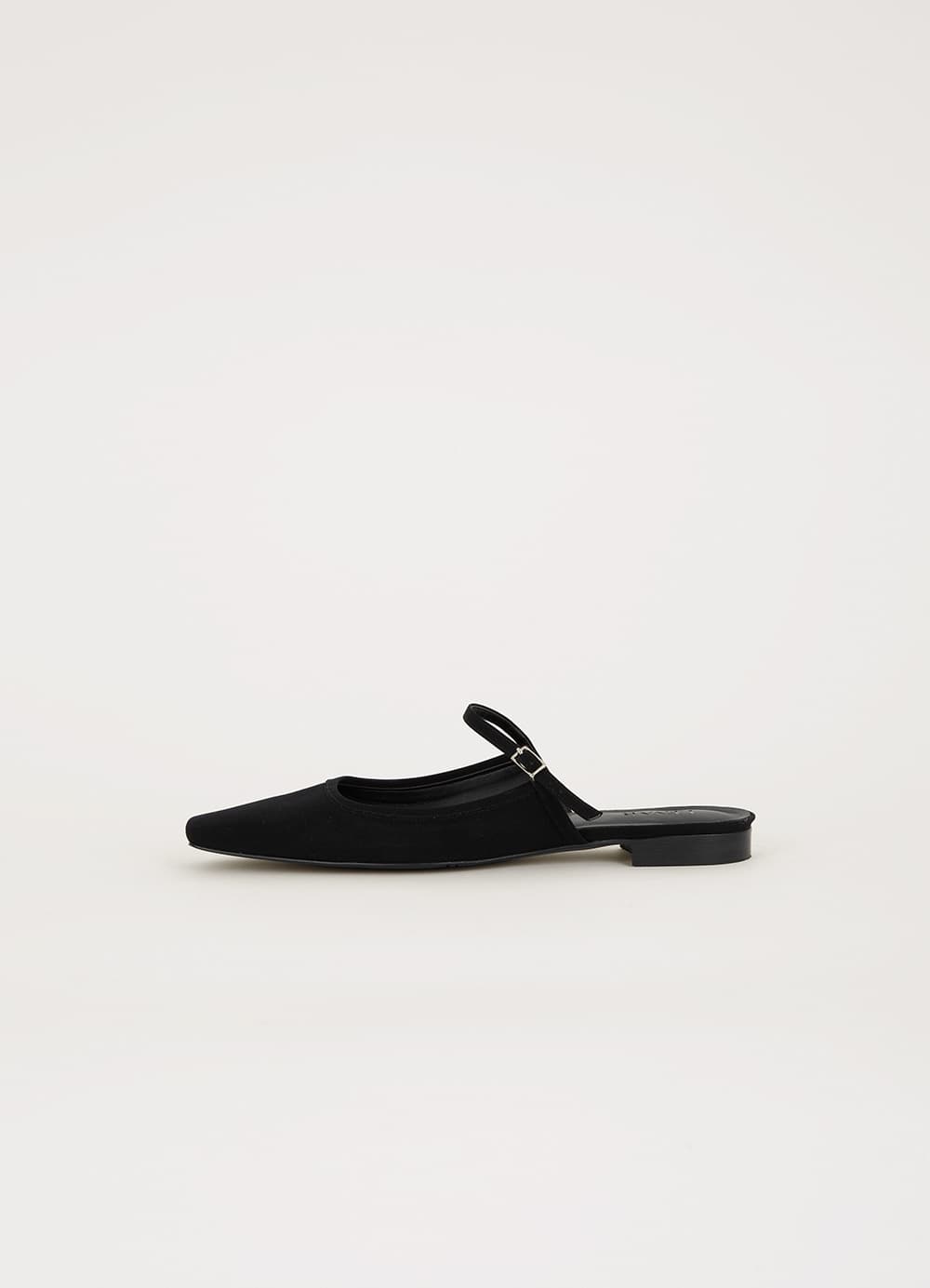 Classic Squared Flat Mules - Black