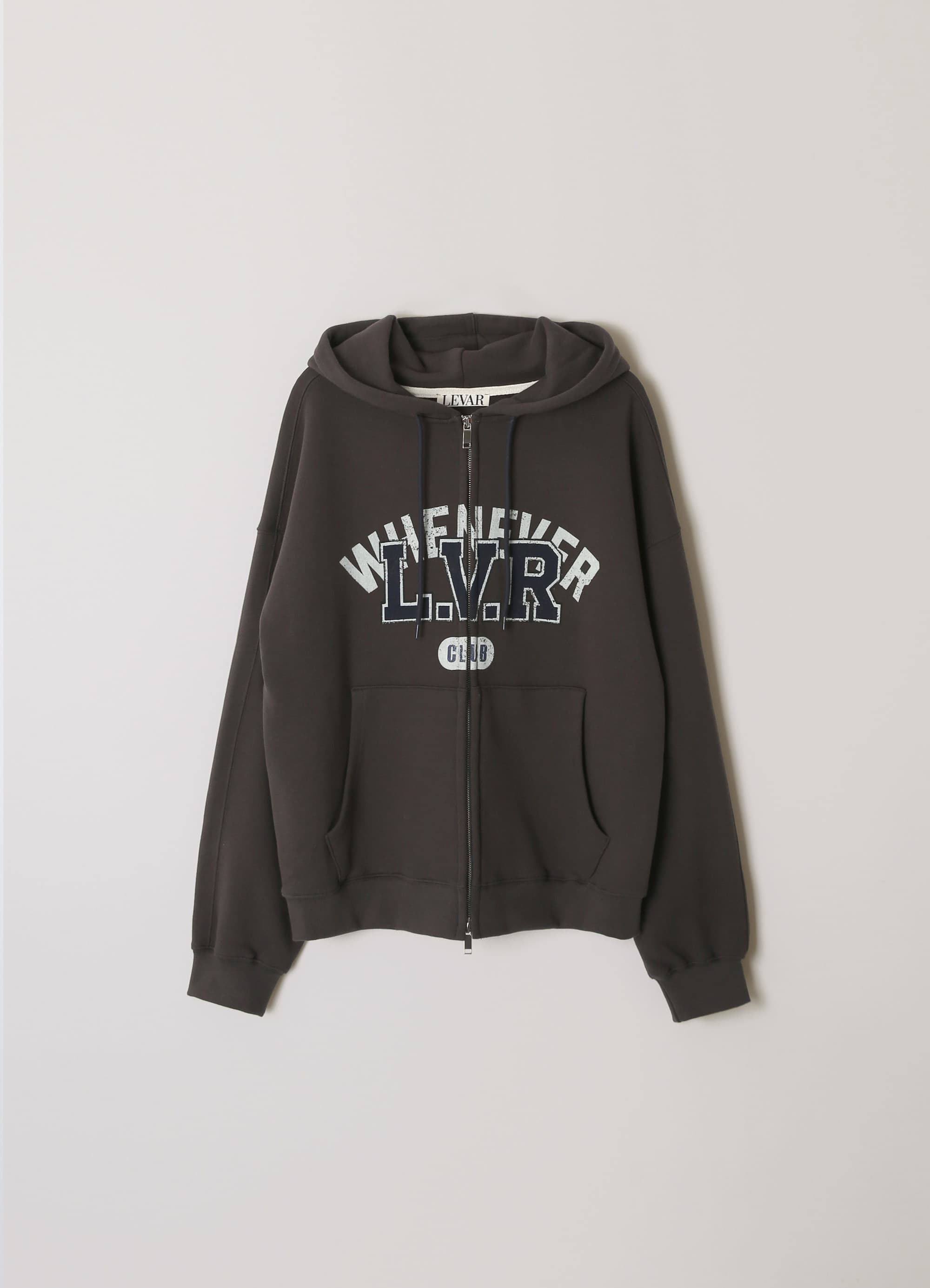 L.V.R Overlay Zip Hoodie - Sage Grey