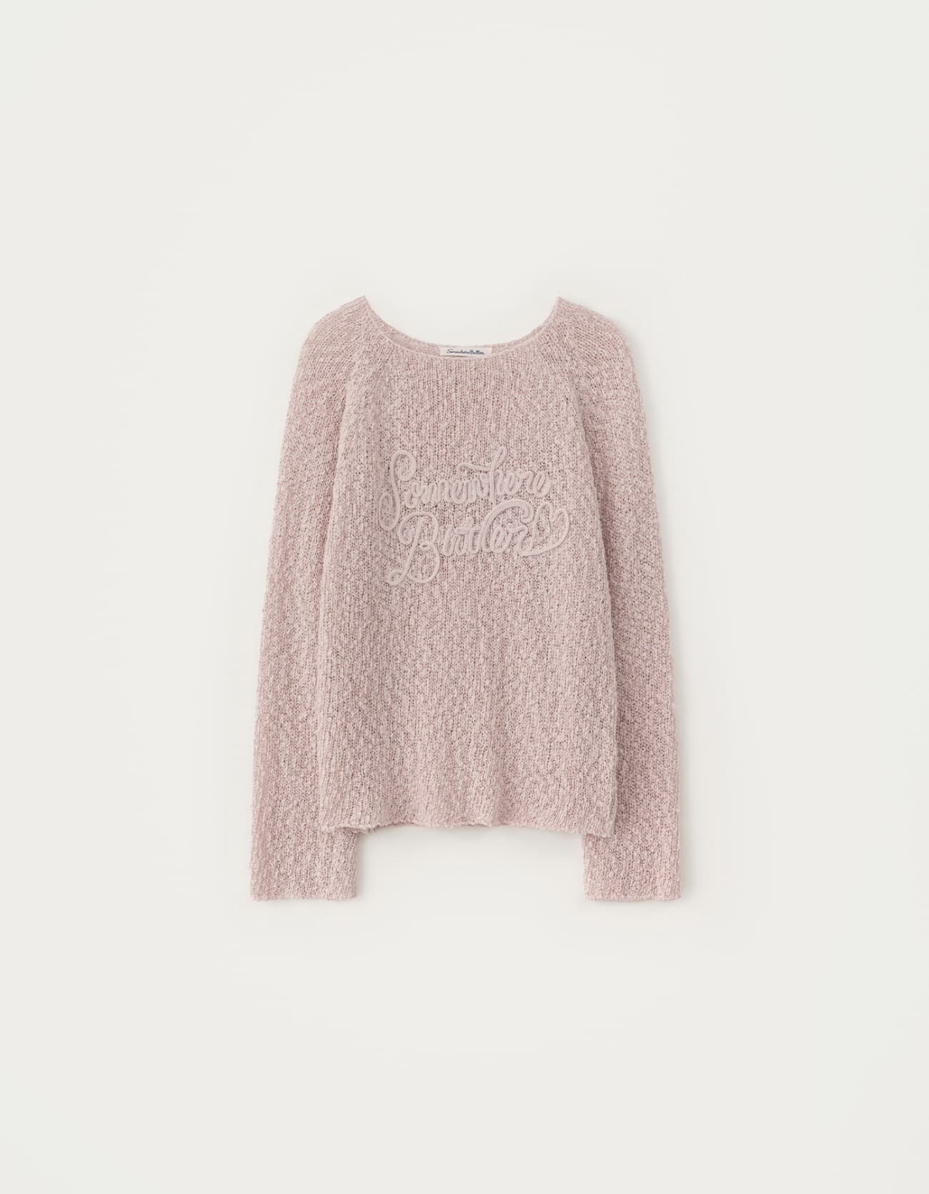 6.10 출고 SS New Letter Long Sleeve Knit - Light Pink