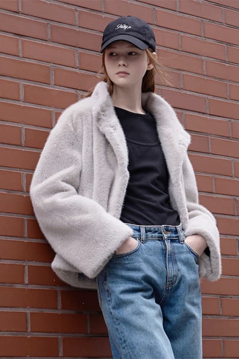 25WN fur crop jacket [ECRU]