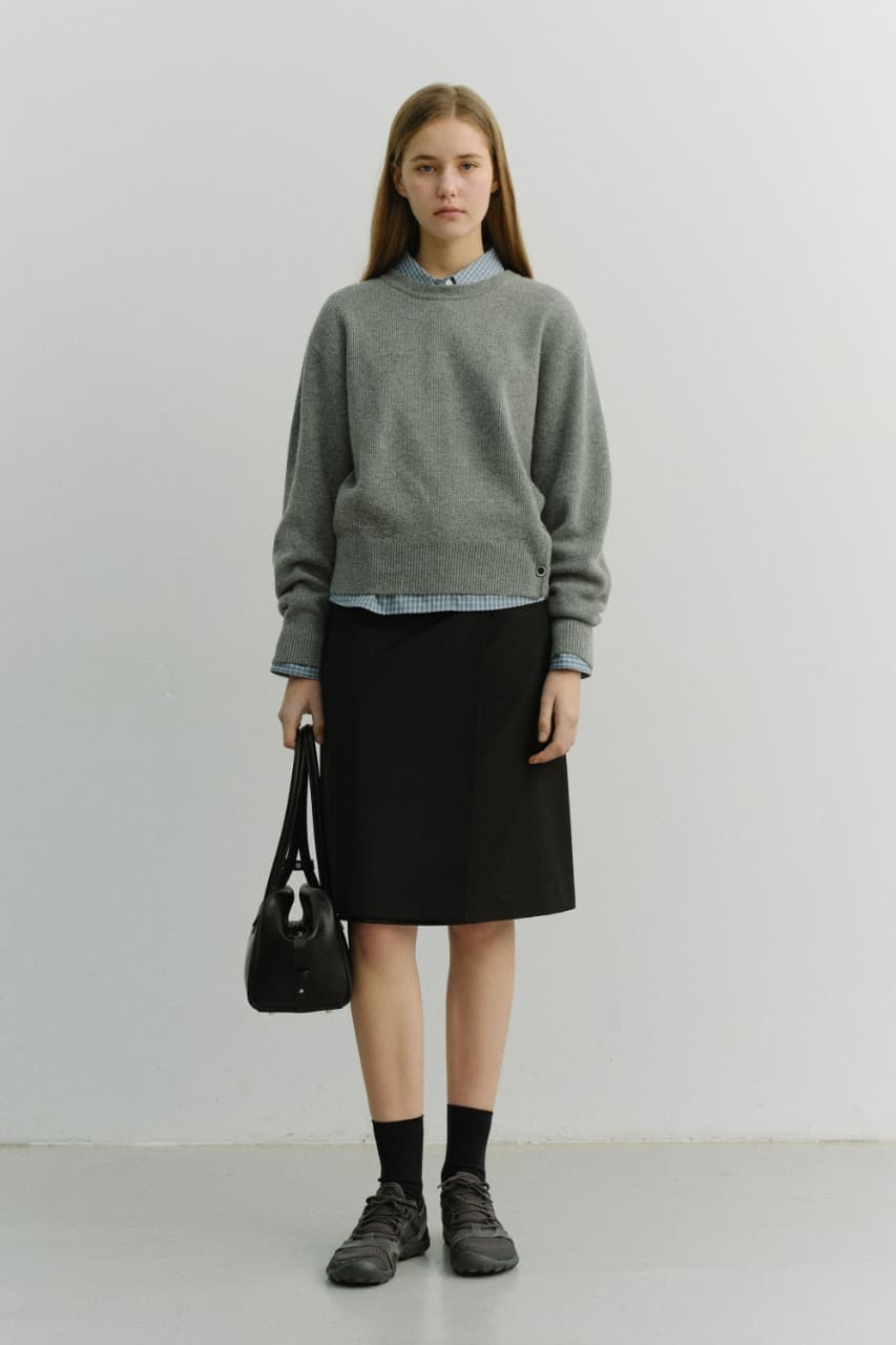 PLEATS MIDI SKIRT BLACK_UDSK6A203BK