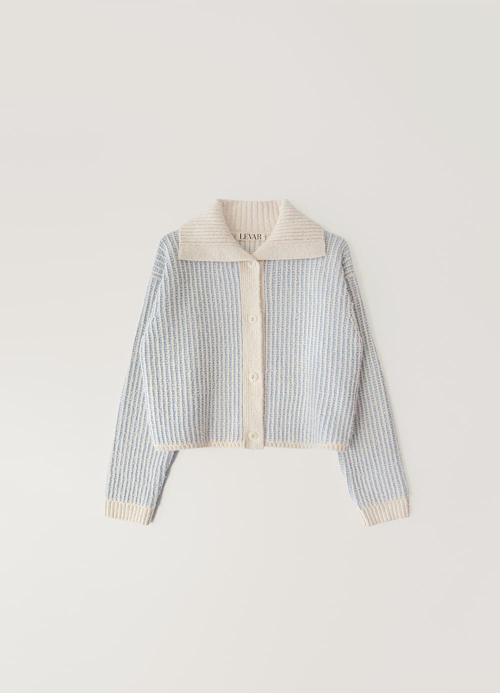 Tucking Reversible Knit Cardigan - Light Blue